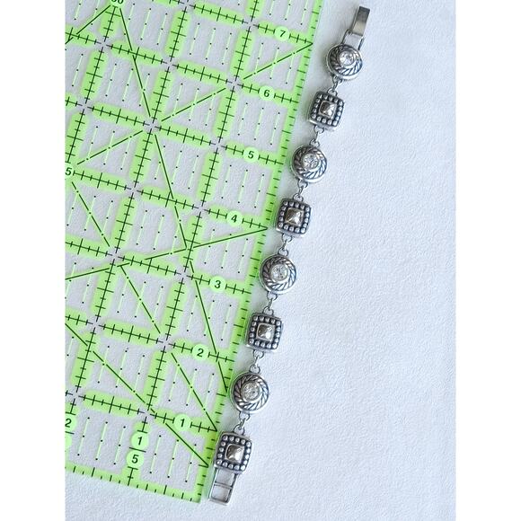 Brighton Heiress Link Bracelet Two Tone Gold Silver Rhinestone Crystal Retired - Picture 7 of 7